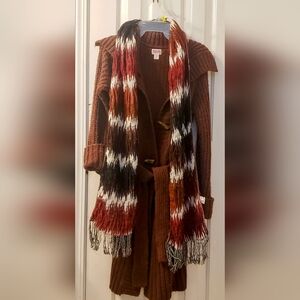 Duster Coat & Scarf Set